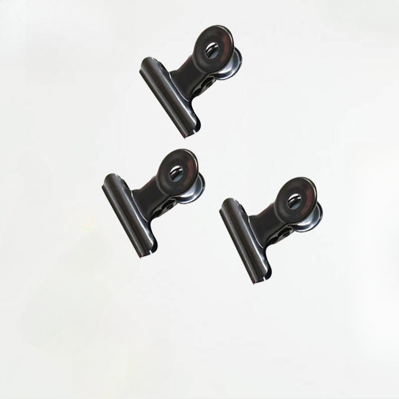 3pcs Metal Round Bill Clip Office File Snack Sealing Photo Memo Clip