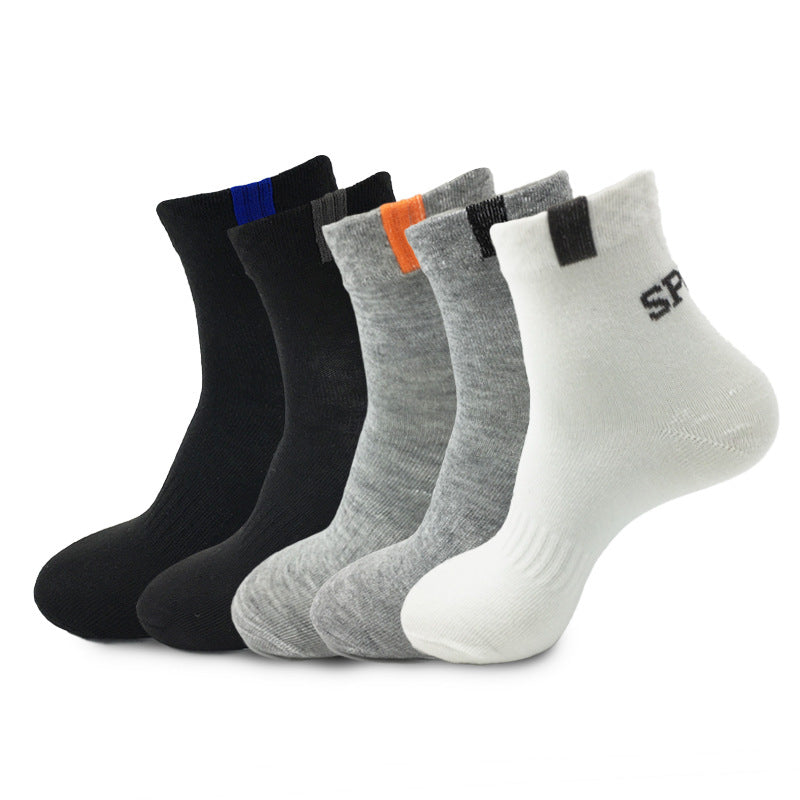 Men's Mid Crew Sport Socks Mesh Sweat-absorbing Comfy Breathable Socks