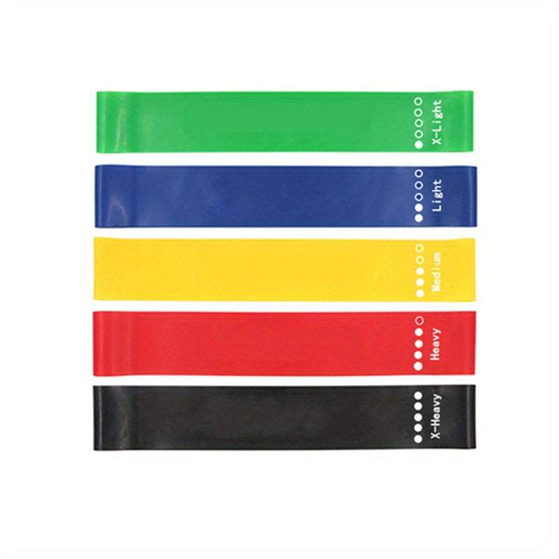 5pcs Yoga Resistance Loops Tension Bands w/ Instructions & Bag