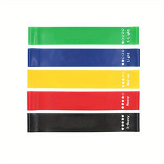 5pcs Yoga Resistance Loops Tension Bands w/ Instructions & Bag