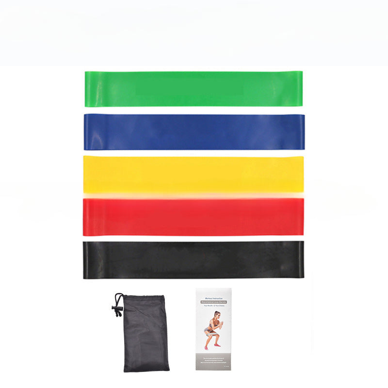 5pcs Yoga Resistance Loops Tension Bands w/ Instructions & Bag