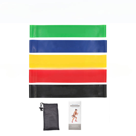 5pcs Yoga Resistance Loops Tension Bands w/ Instructions & Bag