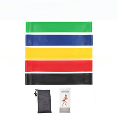 5pcs Yoga Resistance Loops Tension Bands w/ Instructions & Bag