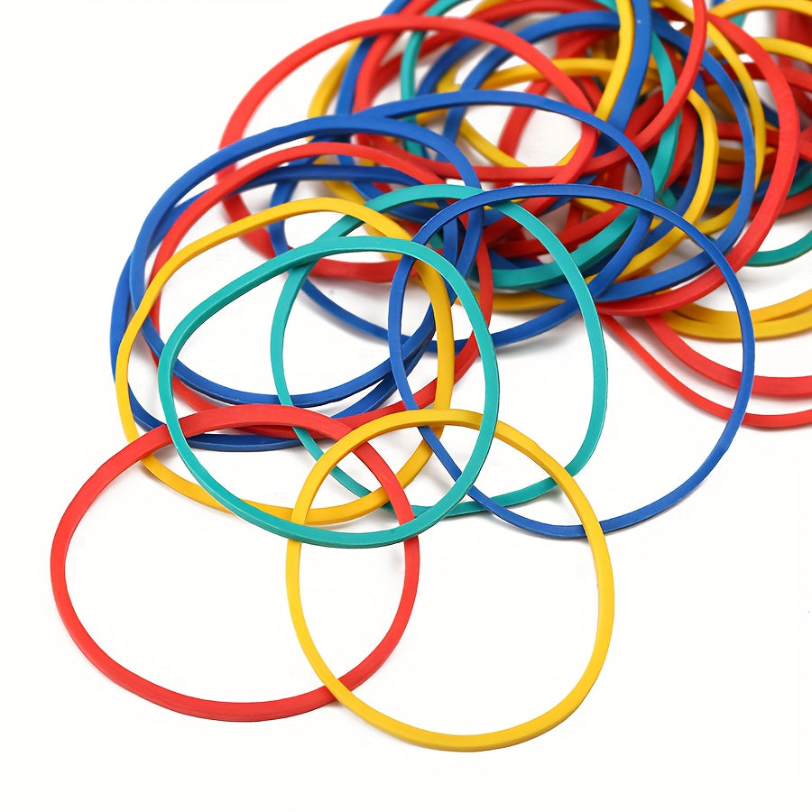 Multicolor Rubber Bands 1.96in Diameter 0.05in Width 50mm High Elasticity