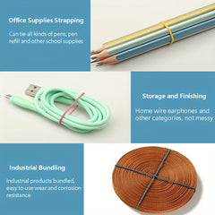 Multicolor Rubber Bands 1.96in Diameter 0.05in Width 50mm High Elasticity