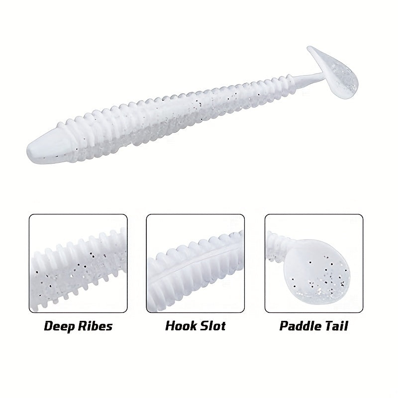 50pcs Soft Swimbaits T Tail Fishing Lures Fishing Accessories