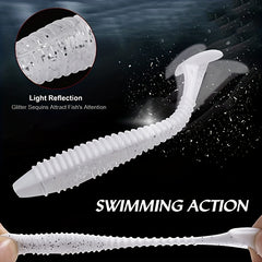 50pcs Soft Swimbaits T Tail Fishing Lures Fishing Accessories