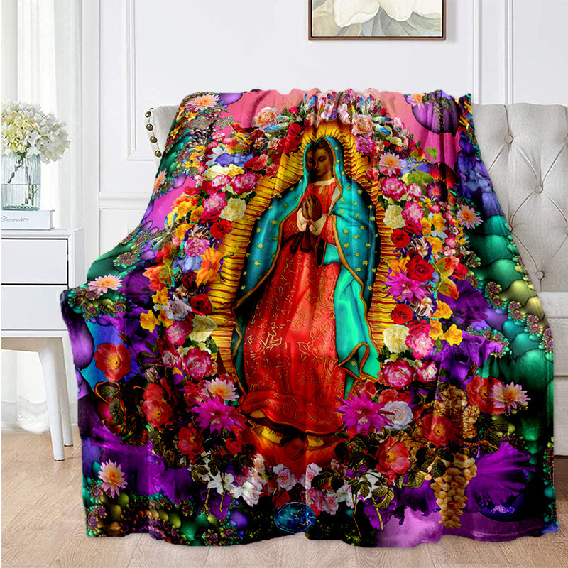 Our Lady Of Guadalupe Flannel Blanket Cozy Warm Soft Travel Blanket