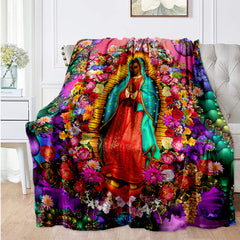 Our Lady Of Guadalupe Flannel Blanket Cozy Warm Soft Travel Blanket