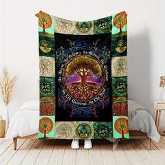 Tree Of Life Flannel Blanket Cozy Warm Soft Blanket For Travelling