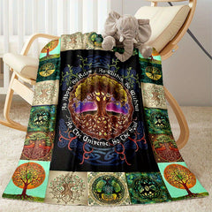 Tree Of Life Flannel Blanket Cozy Warm Soft Blanket For Travelling