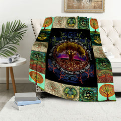 Tree Of Life Flannel Blanket Cozy Warm Soft Blanket For Travelling