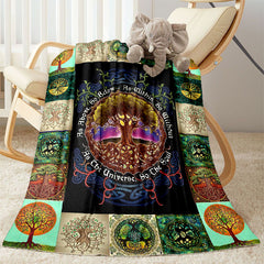 Tree Of Life Flannel Blanket Cozy Warm Soft Blanket For Travelling