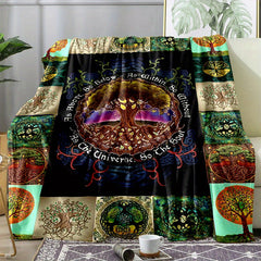 Tree Of Life Flannel Blanket Cozy Warm Soft Blanket For Travelling
