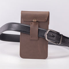 Top Layer Cowhide Waist Bag with Phone Pocket