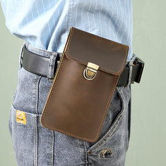 Top Layer Cowhide Waist Bag with Phone Pocket