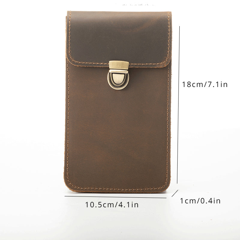 Top Layer Cowhide Waist Bag with Phone Pocket