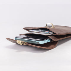 Top Layer Cowhide Waist Bag with Phone Pocket