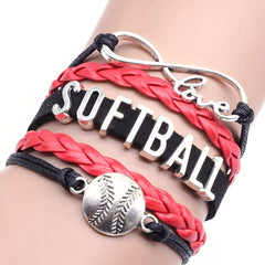Boho Softball Knitted Bracelet for Women Fans