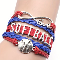 Boho Softball Knitted Bracelet for Women Fans