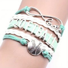 Boho Softball Knitted Bracelet for Women Fans