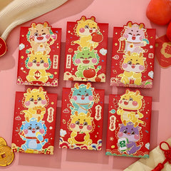 12pcs 3D Dragon Year Red Envelope Chinese New Year Lucky Money Envelopes