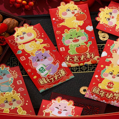 12pcs 3D Dragon Year Red Envelope Chinese New Year Lucky Money Envelopes