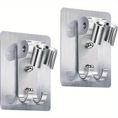 Strong Adhesive Shower Head Holder with 2 Hooks