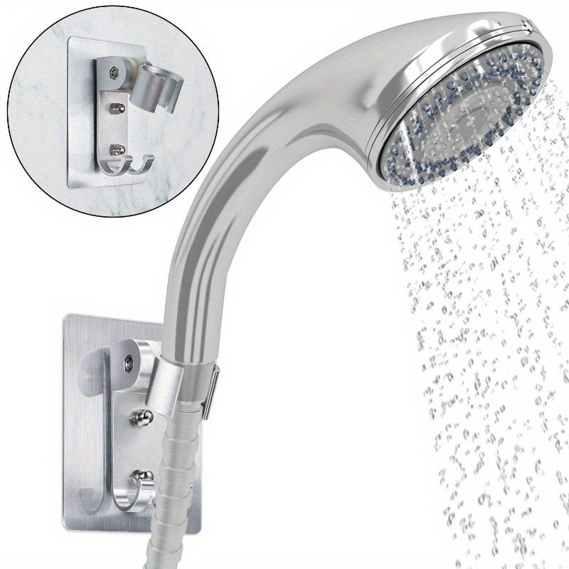 Strong Adhesive Shower Head Holder with 2 Hooks