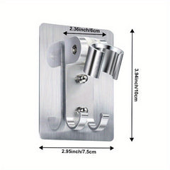 Strong Adhesive Shower Head Holder with 2 Hooks