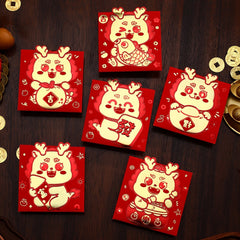 6pcs Dragon Year Red Envelopes Lucky Red Packets Chinese Style