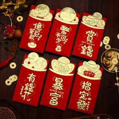 6pcs Dragon Year Red Envelopes Lucky Red Packets Chinese Style