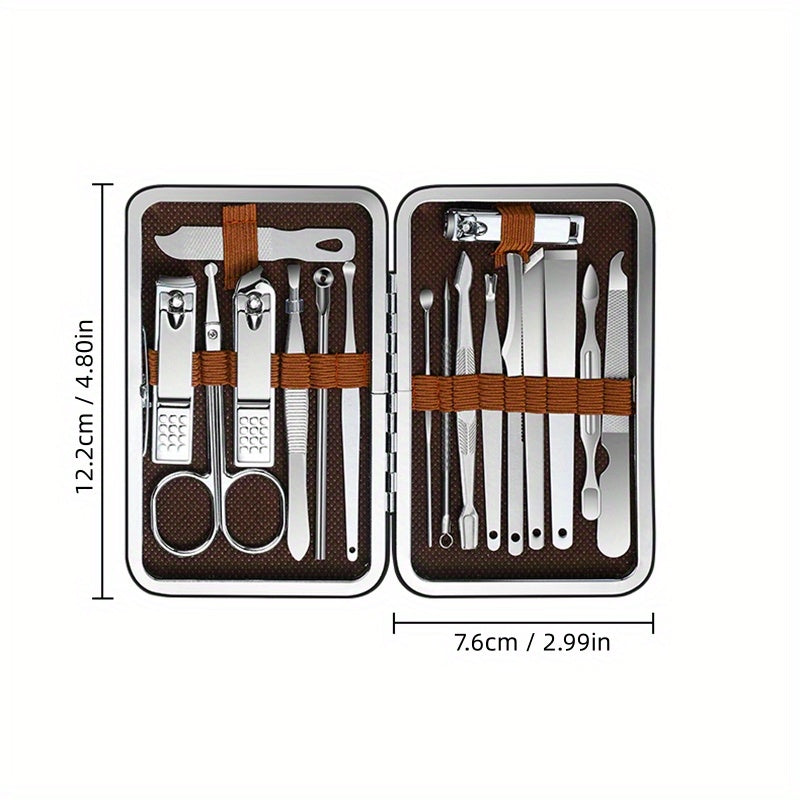 17pcs Nail Cutter Manicure Set with Ear Picking Spoon
