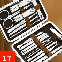17pcs Nail Cutter Manicure Set with Ear Picking Spoon