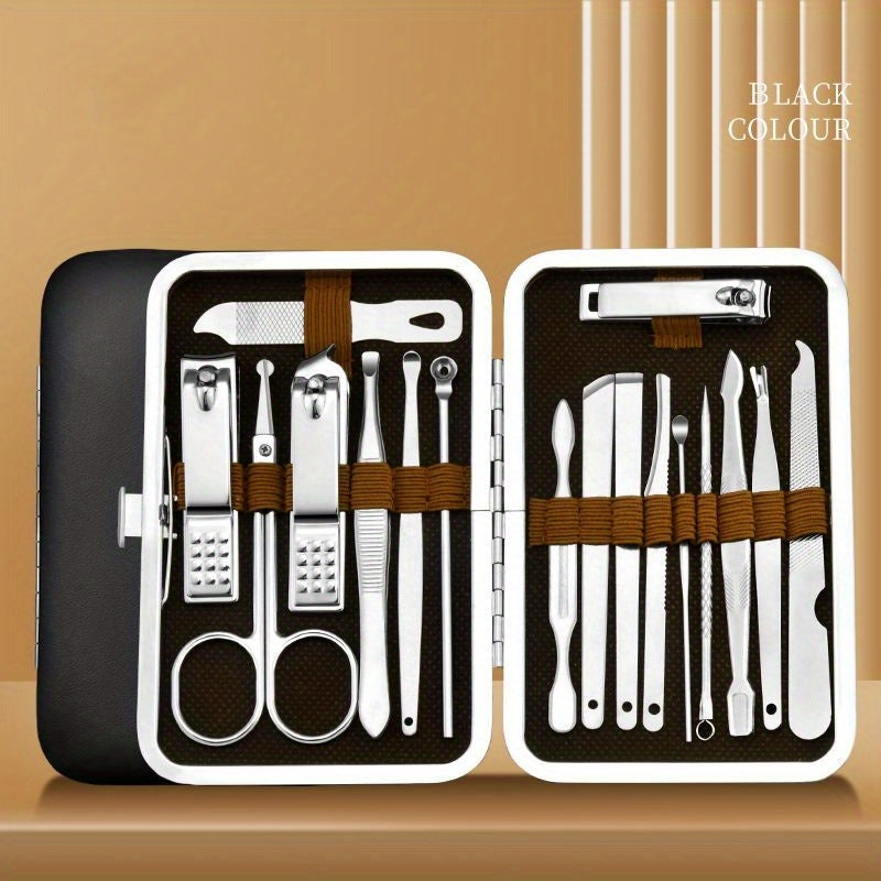 17pcs Nail Cutter Manicure Set with Ear Picking Spoon