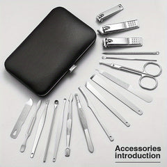 17pcs Nail Cutter Manicure Set with Ear Picking Spoon