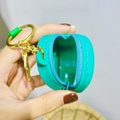 Cartoon Avocado Silicone Keychain Keyring Mini Coin Purse Bag Pendant Ornament