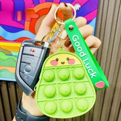 Cartoon Avocado Silicone Keychain Keyring Mini Coin Purse Bag Pendant Ornament