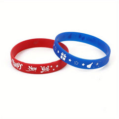 5pcs Christmas Silicone Wristbands Sports Bracelets Unisex