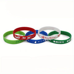 5pcs Christmas Silicone Wristbands Sports Bracelets Unisex