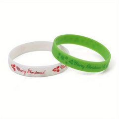 5pcs Christmas Silicone Wristbands Sports Bracelets Unisex