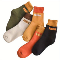 5 Pairs Men's Crew Socks Breathable Comfy Casual Unisex Outdoor All Seasons