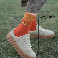 5 Pairs Men's Crew Socks Breathable Comfy Casual Unisex Outdoor All Seasons