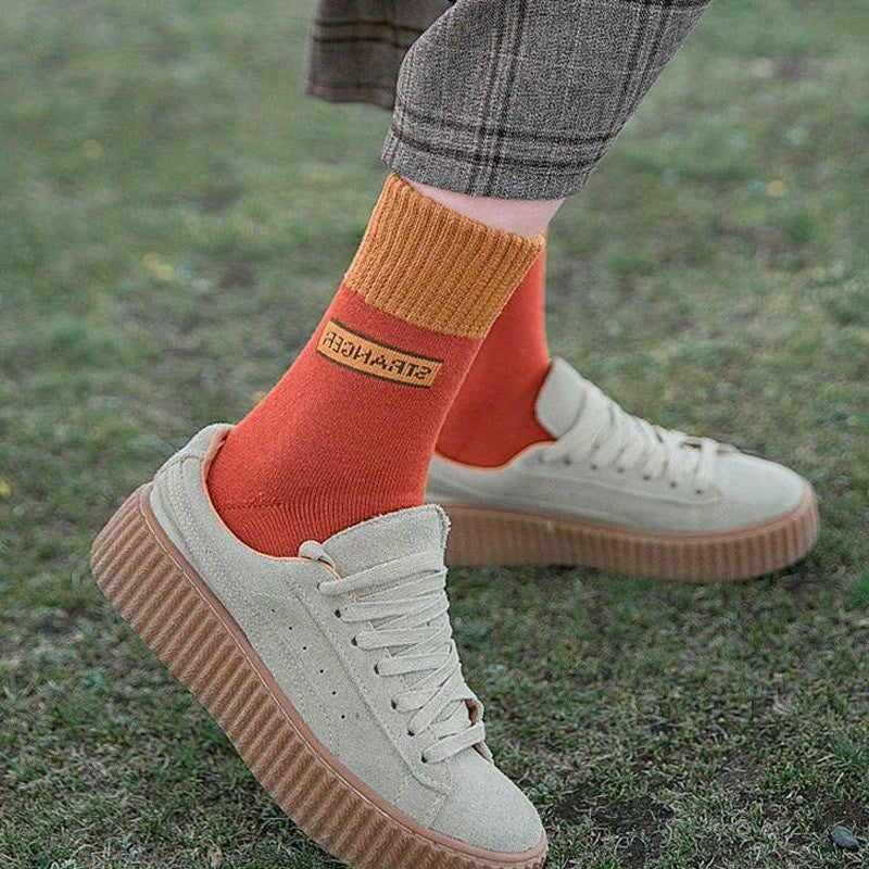 5 Pairs Men's Crew Socks Breathable Comfy Casual Unisex Outdoor All Seasons