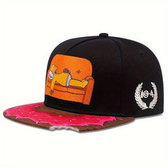 Cartoon Print Baseball Cap Adjustable Snapback Cap Outdoor Sun Hat