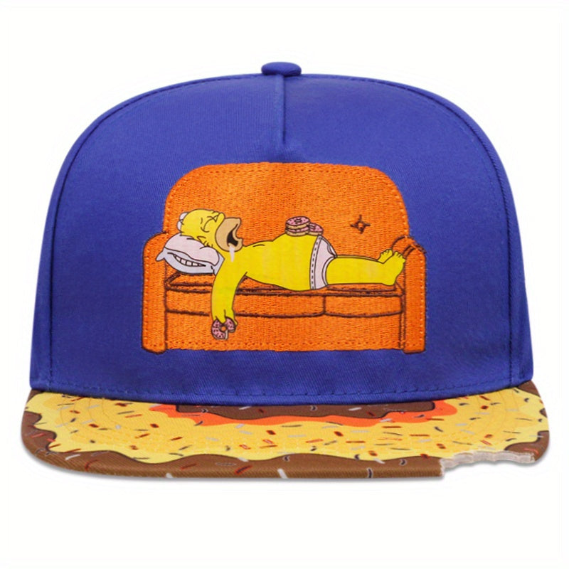 Cartoon Print Baseball Cap Adjustable Snapback Cap Outdoor Sun Hat
