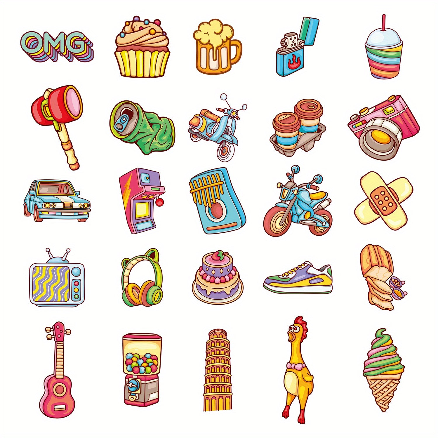 50 Waterproof Vinyl Stickers for Water Bottles, Laptop, Luggage, Halloween