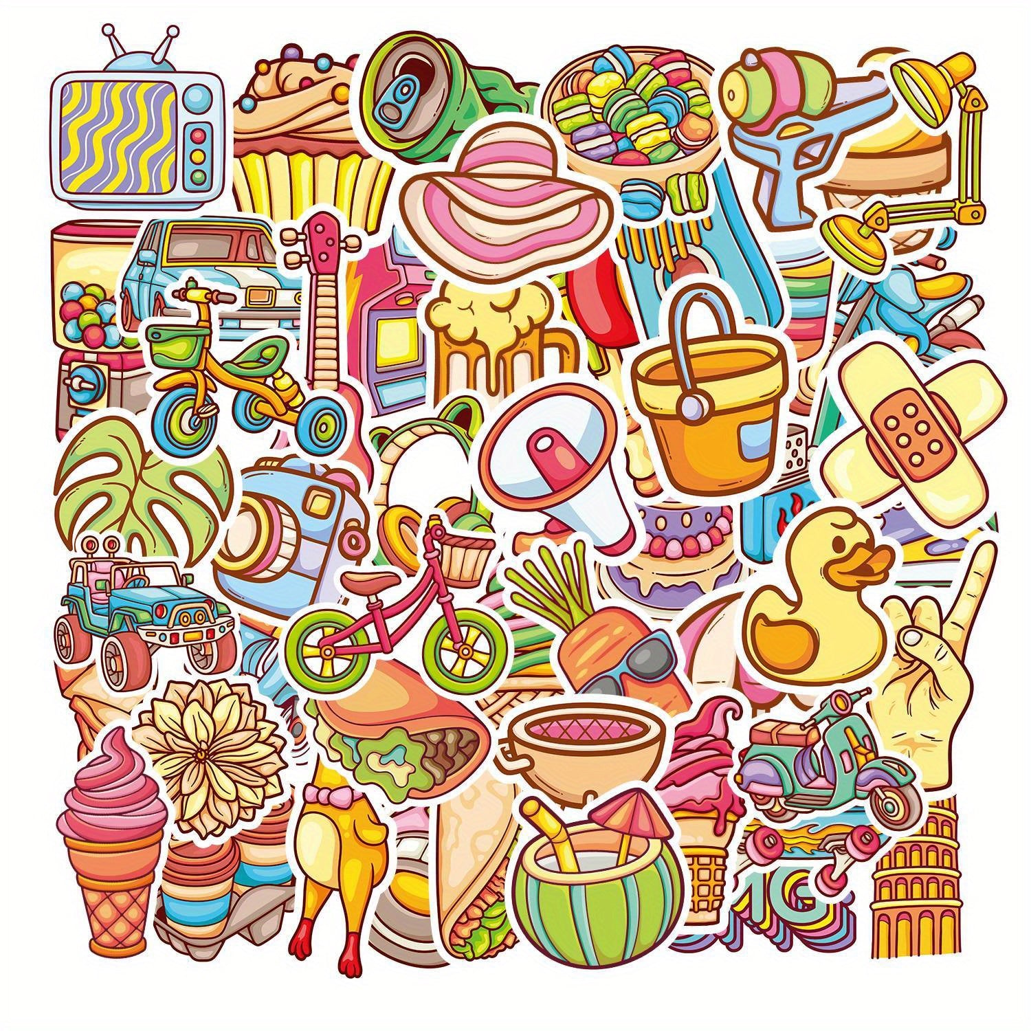 50 Waterproof Vinyl Stickers for Water Bottles, Laptop, Luggage, Halloween