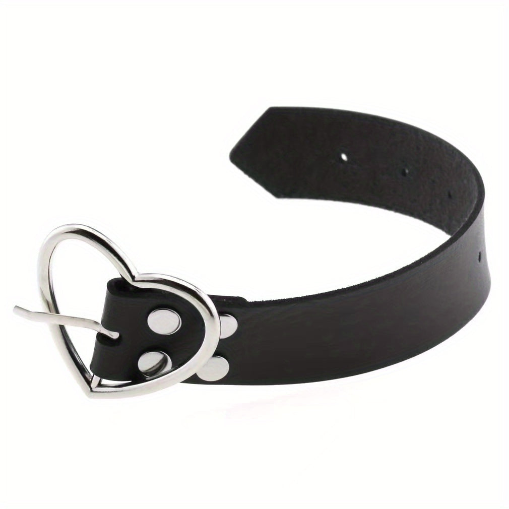 Heart Shaped Punk Gothic Leather Bracelet