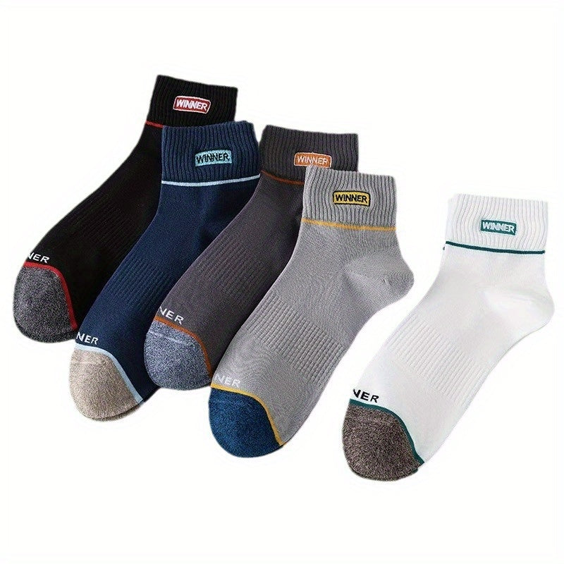 5pairs Men's Athletic Ankle Socks